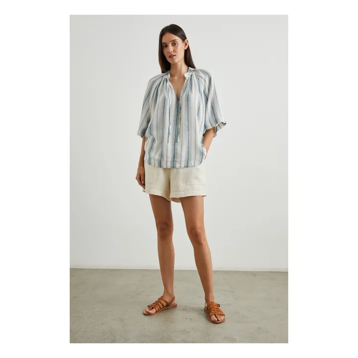 Rails Blouse Eveline Rayures Lin | Bleu ciel