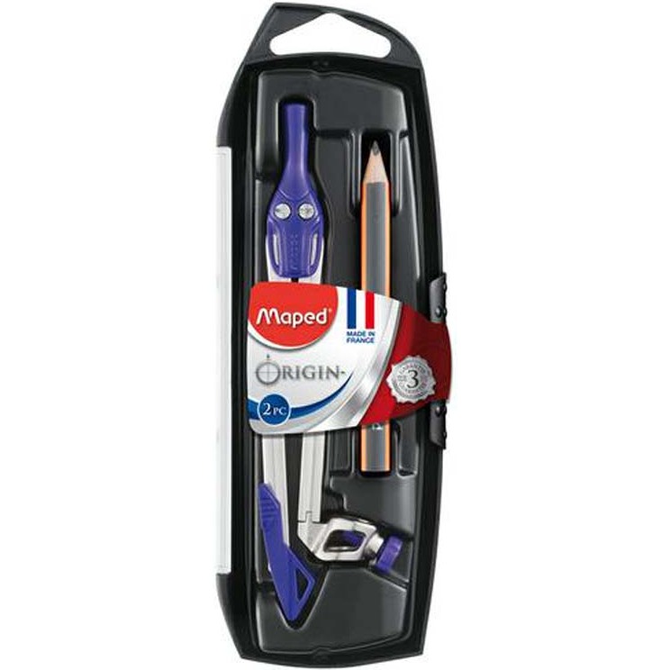 Compas maped origin crayon bague branches acier durabilité rigidité 3 ans garantie