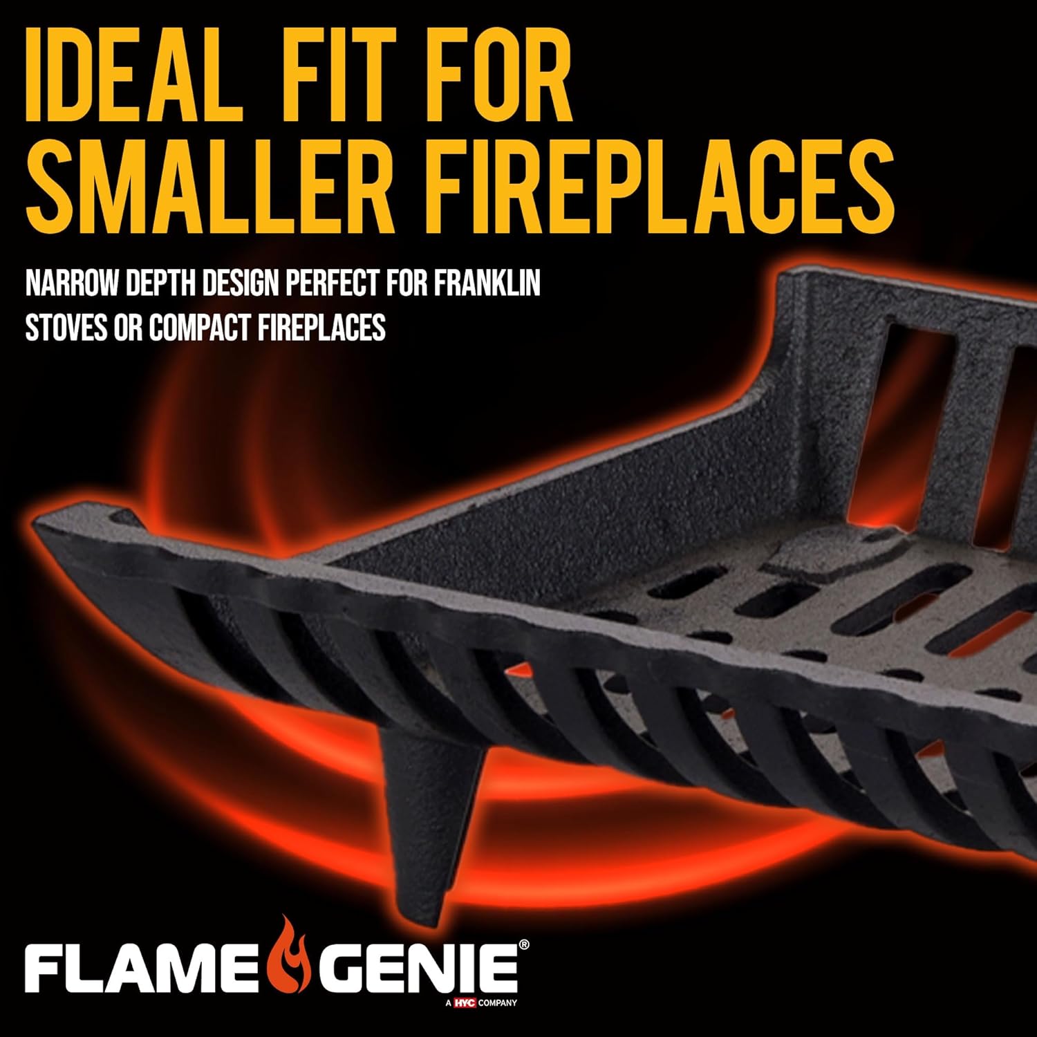 Flame Genie 17BX Robuster Kaminrost aus Gusseisen, 5,1 cm Abstand, Schwarz, 17