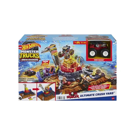 Hot Wheels Monster Trucks Bone Shakers Schrottplatz, 1 Spielzeug-Auto 1:64