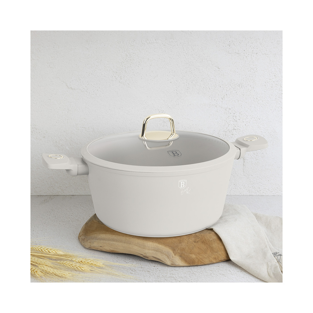Berlinger Haus 10-teiliges Kochgeschirr-Set matt cream Sahara Collection