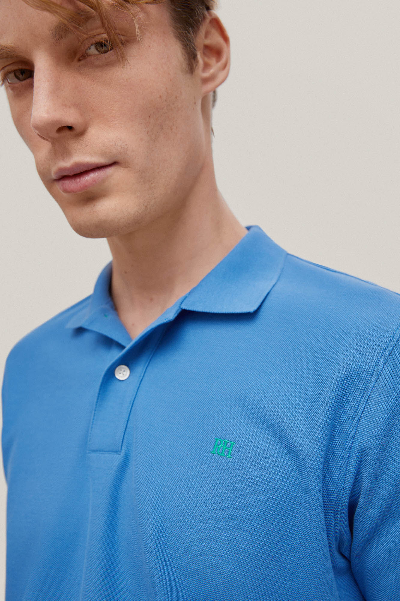 Camisa polo com logotipo - Azul