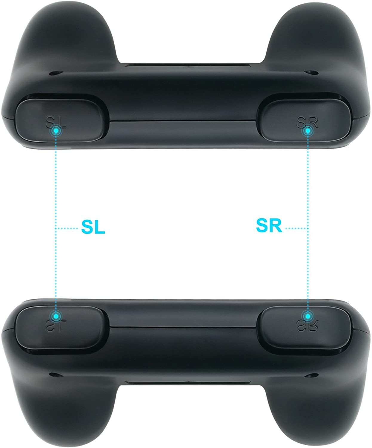(2er Set) Ergonomischer Nintendo Switch / OLED Joy Con Controller Griff Halterung - Schwarz