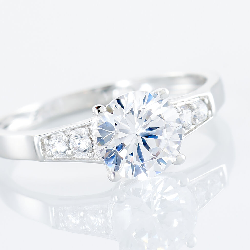 Bague Ivonne Or Blanc Oxyde De Zirconium