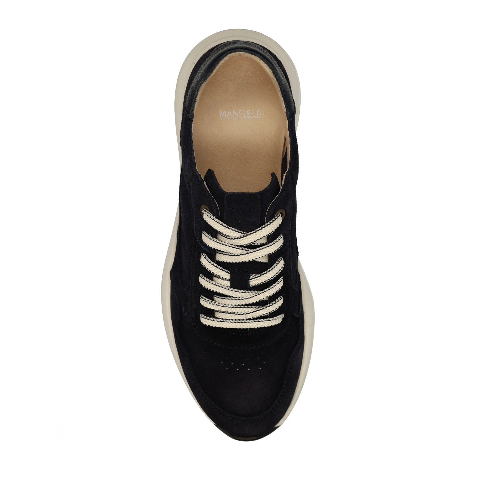 Donkerblauwe suède sneakers