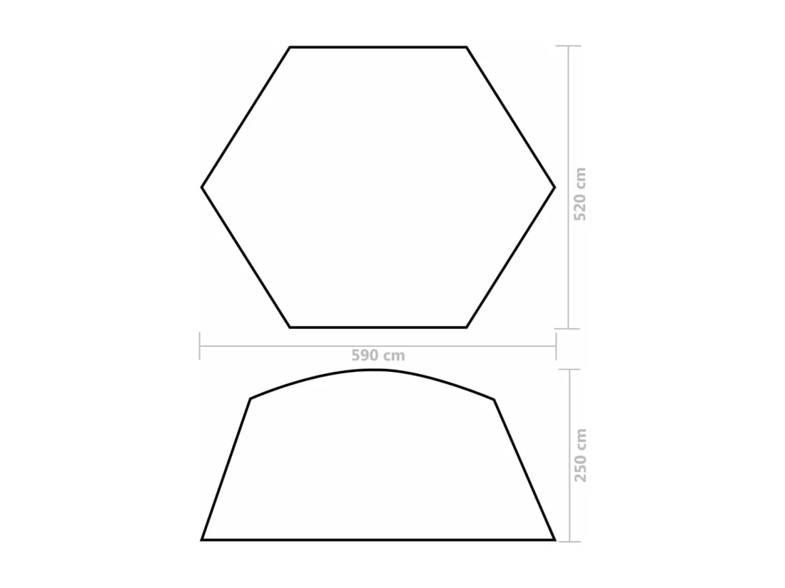 Prolenta Premium - Tente de piscine Tissu 590x520x250 cm Vert