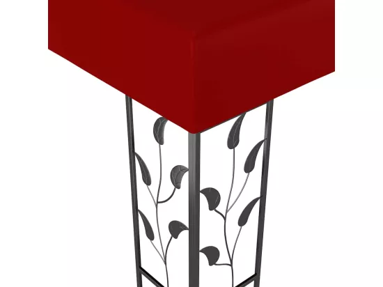 Tonnelle avec guirlande lumineuse à LED 3x3 m Bordeaux