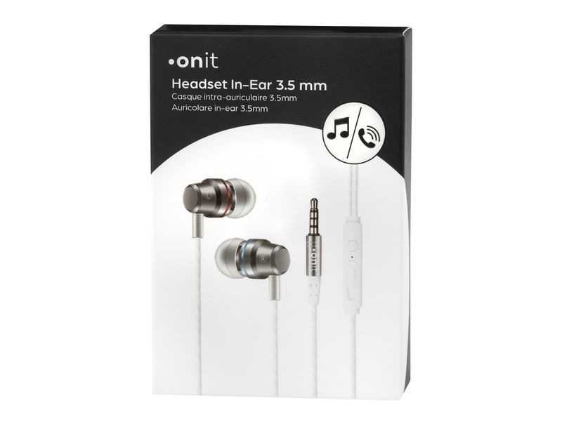 onit In-Ear-Kopfhörer 3.5 mm Klinke Weiss Klassischer Kopfhörer für den Lifestyle-Einsatz
