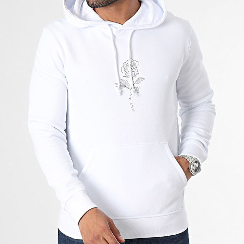 Sweat Capuche White Eclipse Barbed Outline Blanc Noir