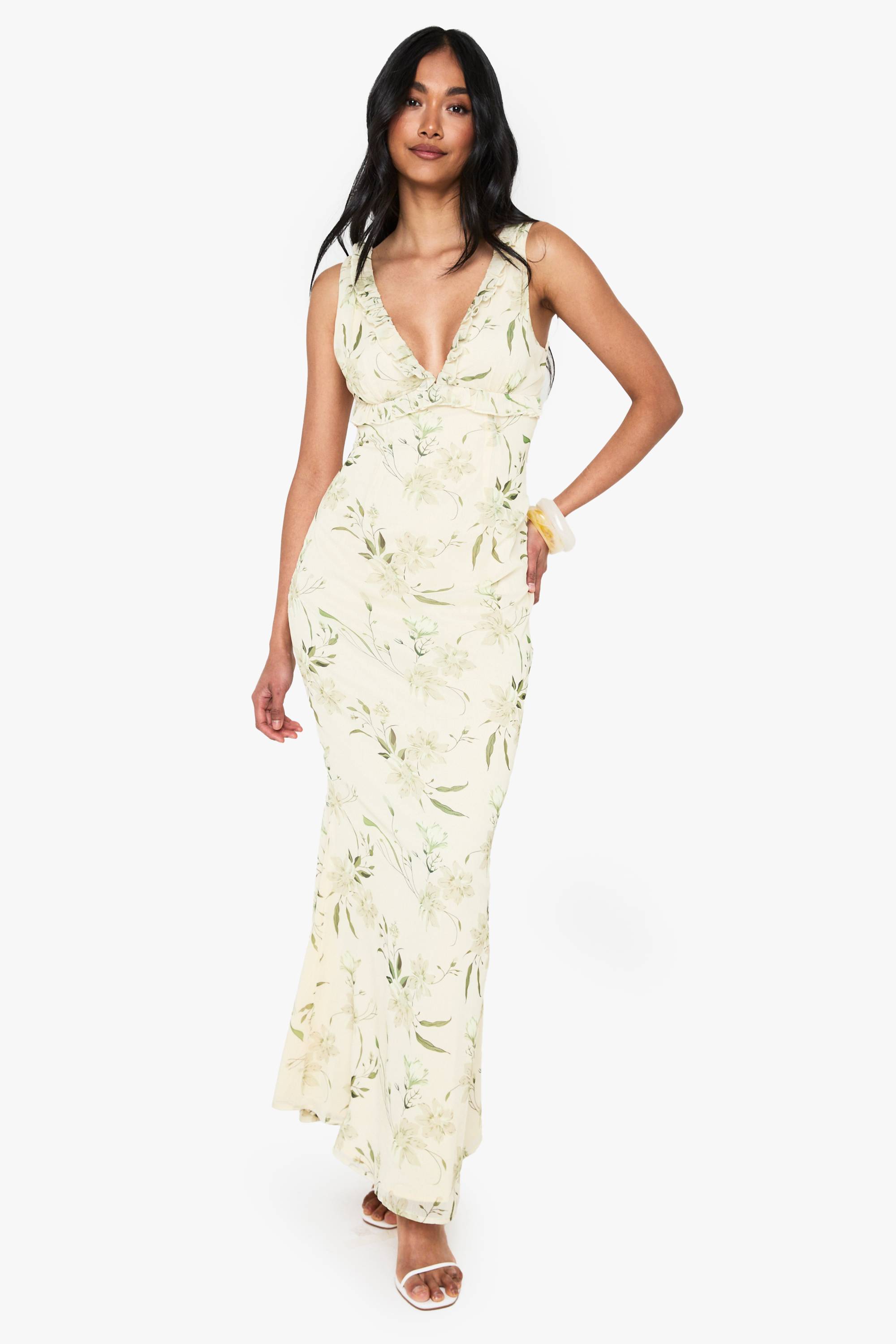 boohoo Robe nuisette maxi en chiffon floral