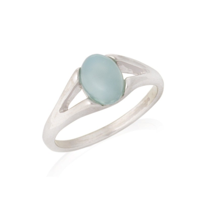 BAGUE AGATE ARGENT