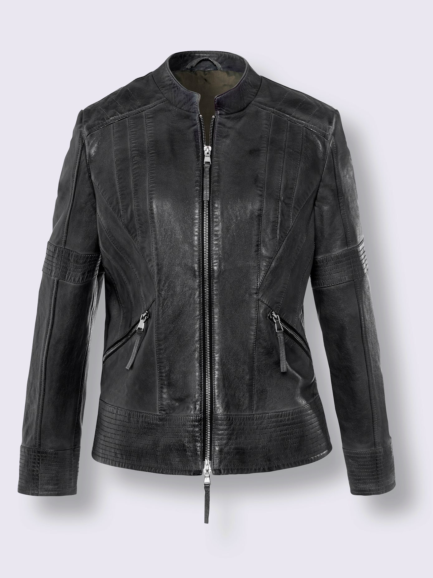 Veste en cuir pur cuir d'agneau nappa