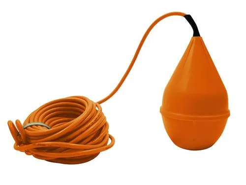 Grundfos Niveauafbryder - for sort spildevand. dråbeformet. 10m kabel. Beslag medfølger ikke.