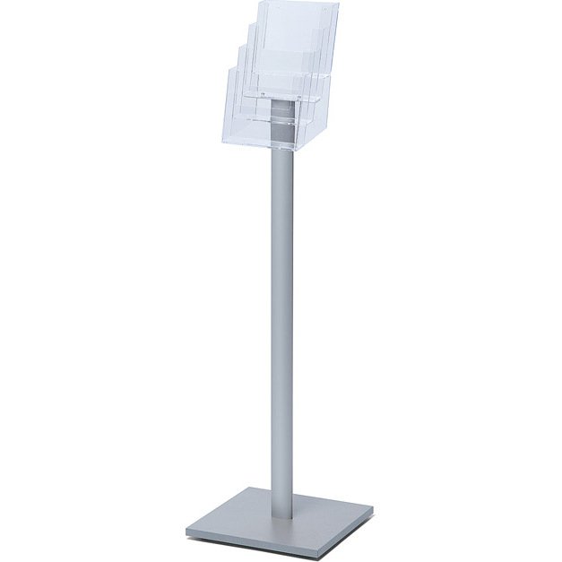 Porte-brochures sur pied aluminium anodisé Design standard