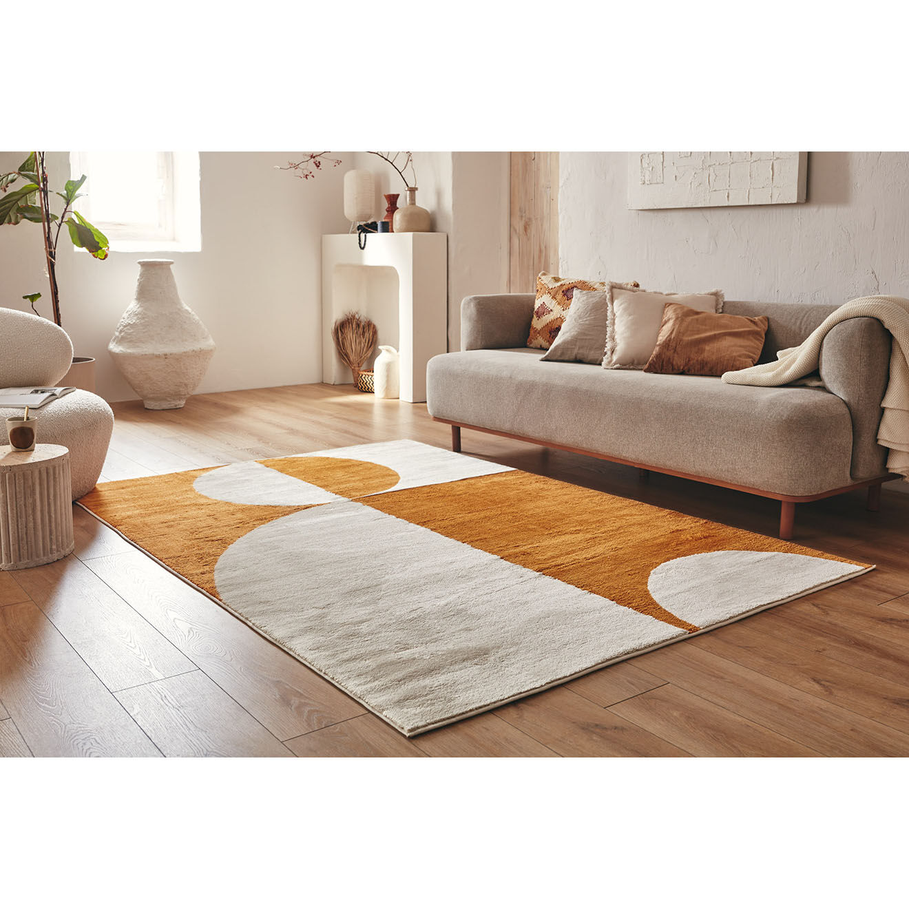 Nazar Rugs Tapis Nely 793 ocre - 80x150 cm