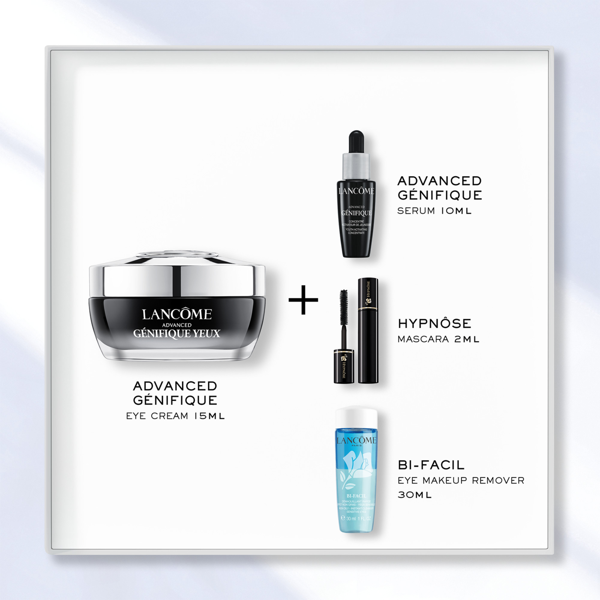 Lancôme Genifique Eye Cream Set 2023 Genifique New Eye Cream Genifique Serum Mini-Mascara Bi-Facil 1 Stk