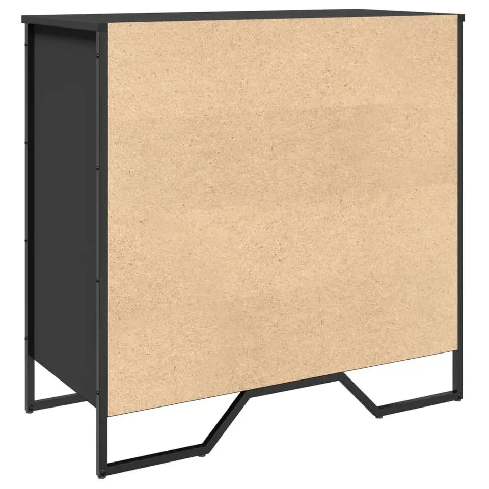 vidaXL - Zwart Schoenenkast met 4 vakken - Bewerkt hout en metaal - 80x38x78 cm