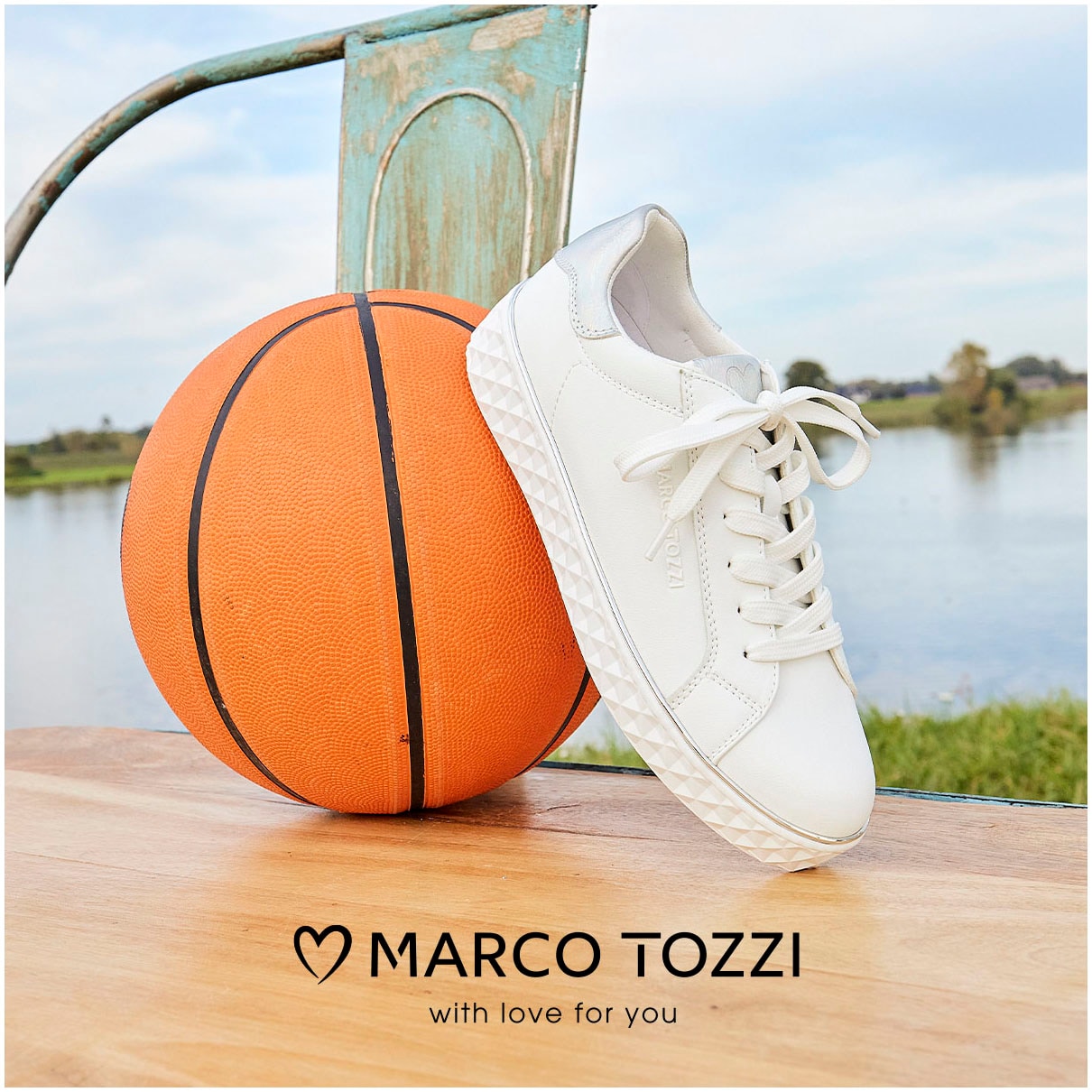MARCO TOZZI Plateausneaker  mit tollen Metallic-Details, Freizeitschuh, Halbschuh, Schnürschuh