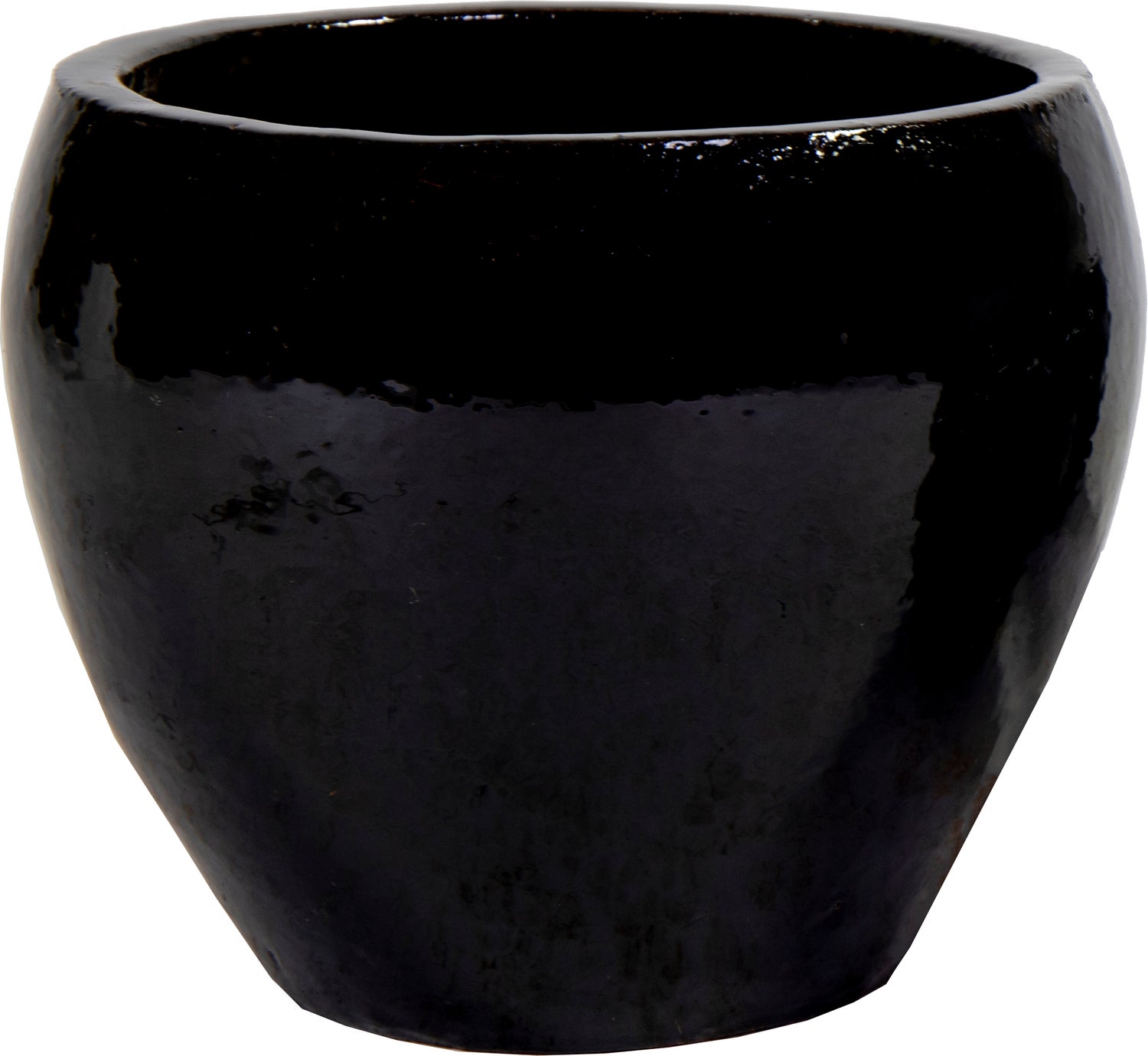 Mega Collections bloempot Glazed zwart D 20 H 18 cm