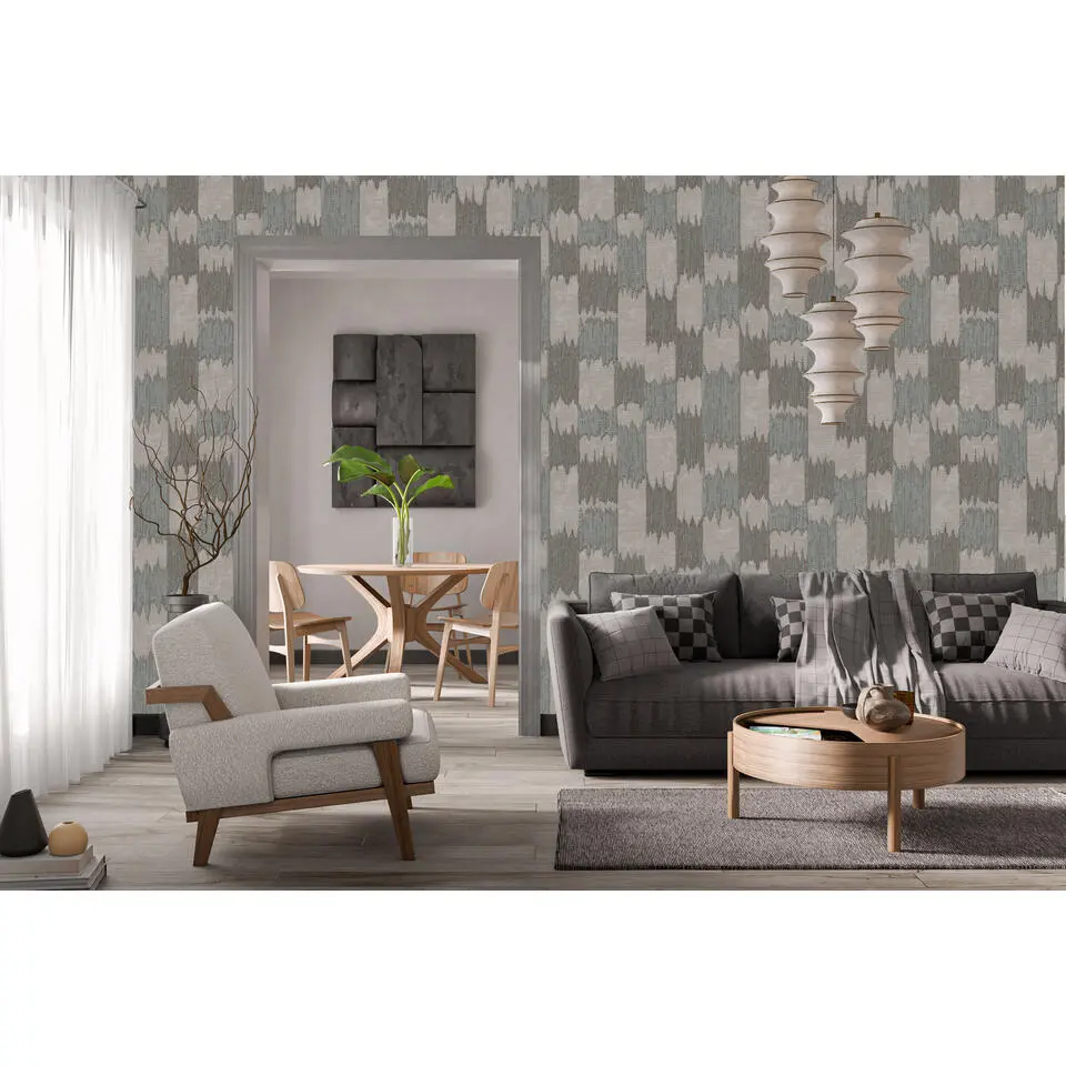 Dutch Wallcoverings Vliesbehang Renaissance textured loom - blauw - 10m x 53cm