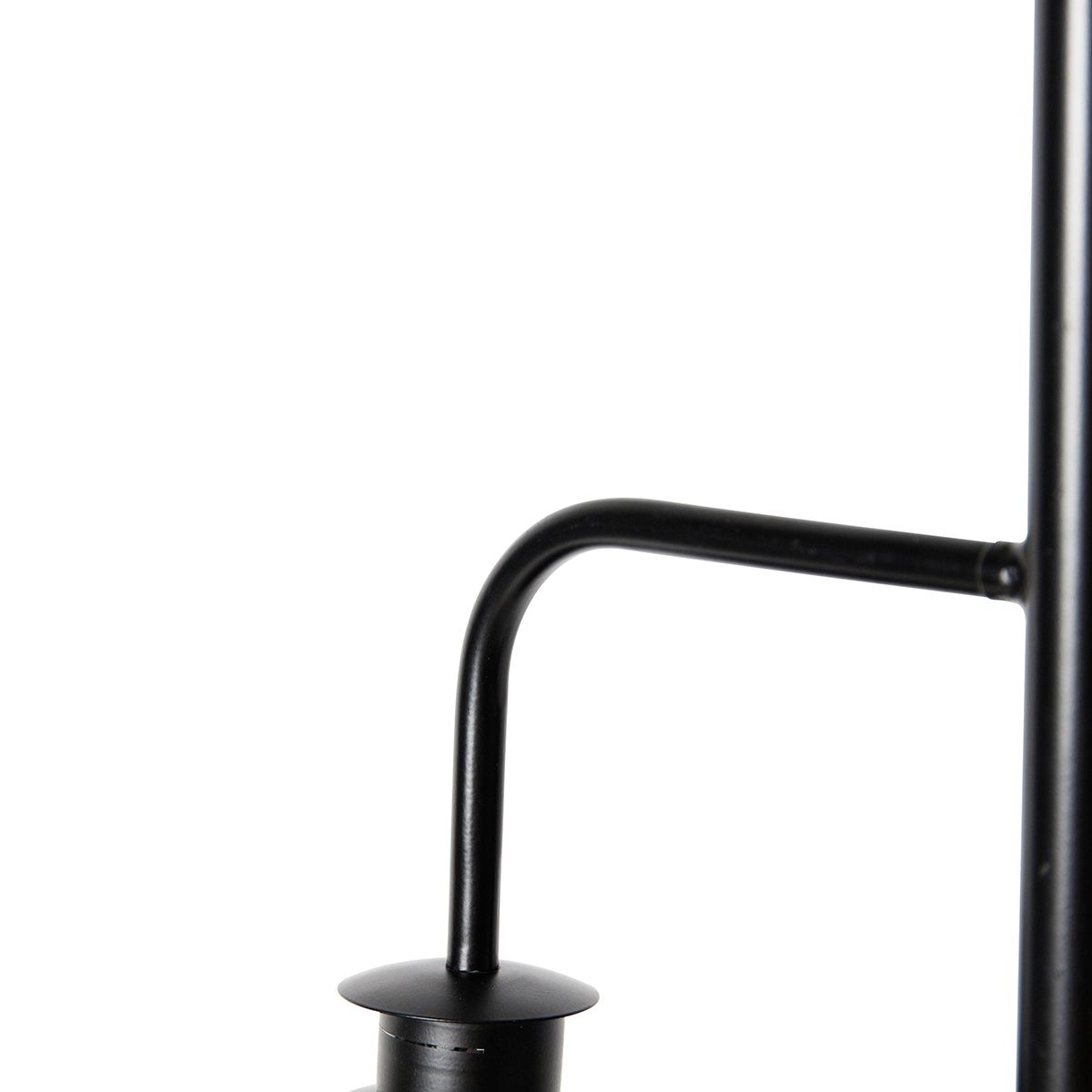 Industriële vloerlamp zwart met messing 2-lichts - Haicha