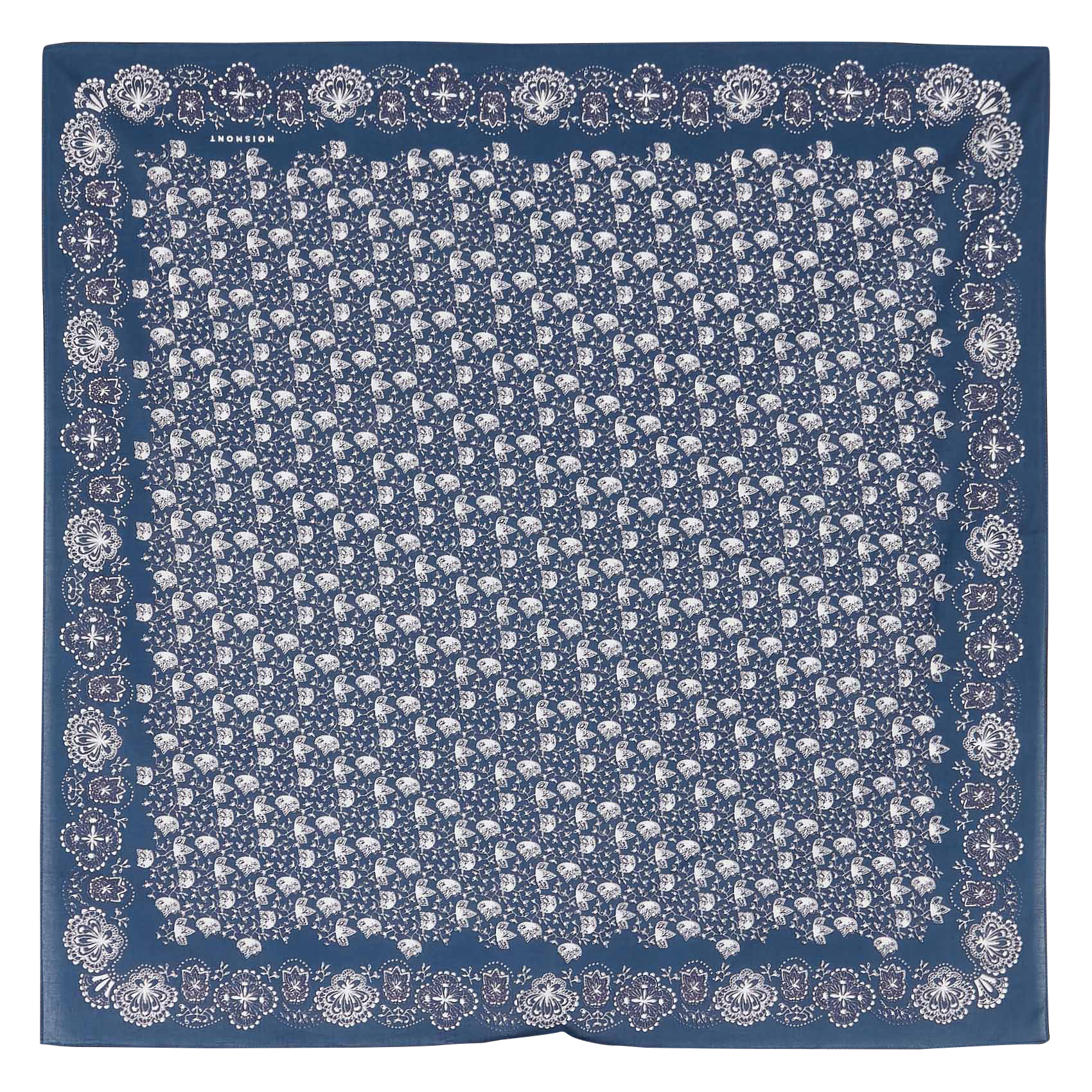 N°675 - Foulard à imprimé floral en coton | Bleu