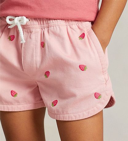 Polo Ralph Lauren Shorts - Häuschen - Rosa m. Erdbeere