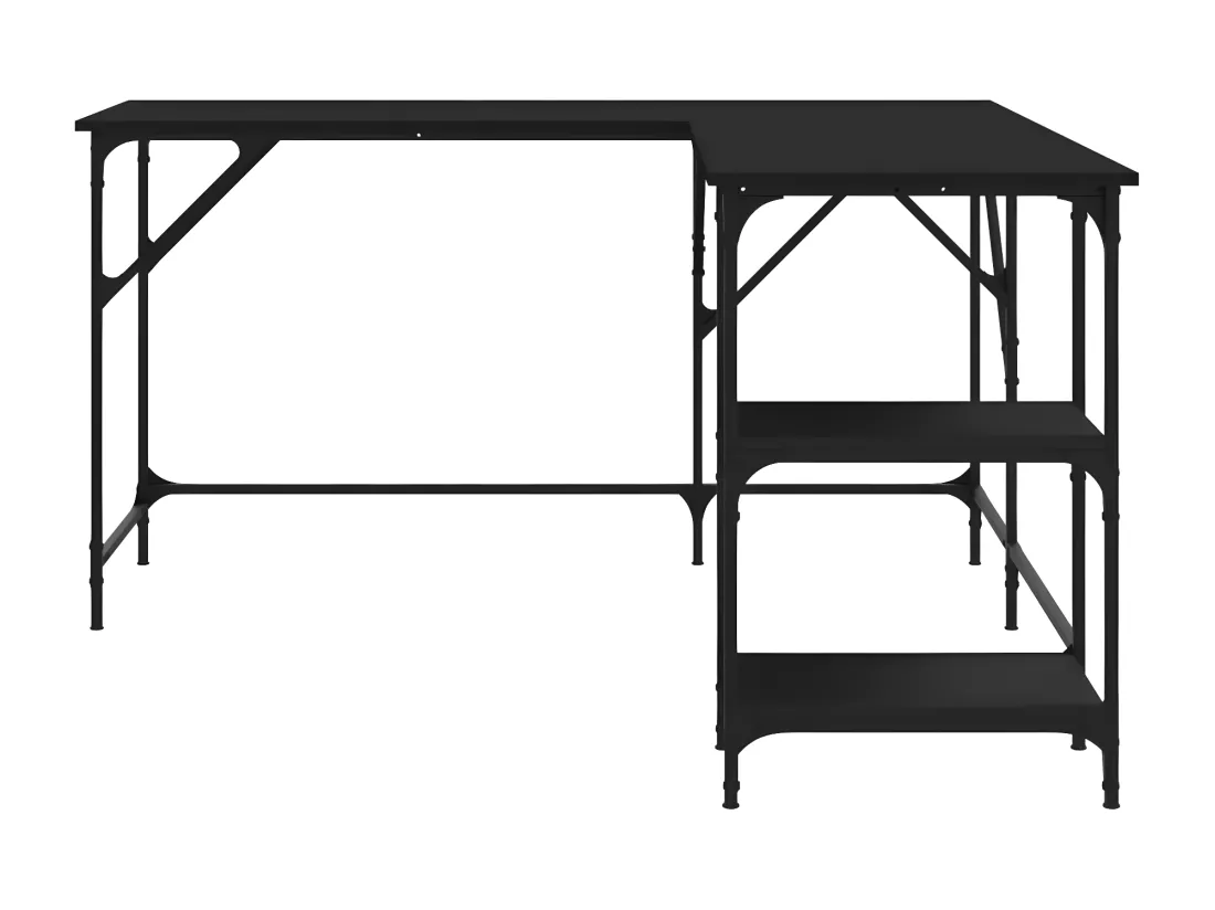 Bureau noir 139x139x75 cm bois d'ingénierie