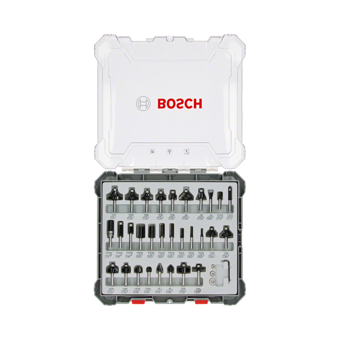 Bosch Mixed Fräser Set 30 tlg 8 mm Schaft