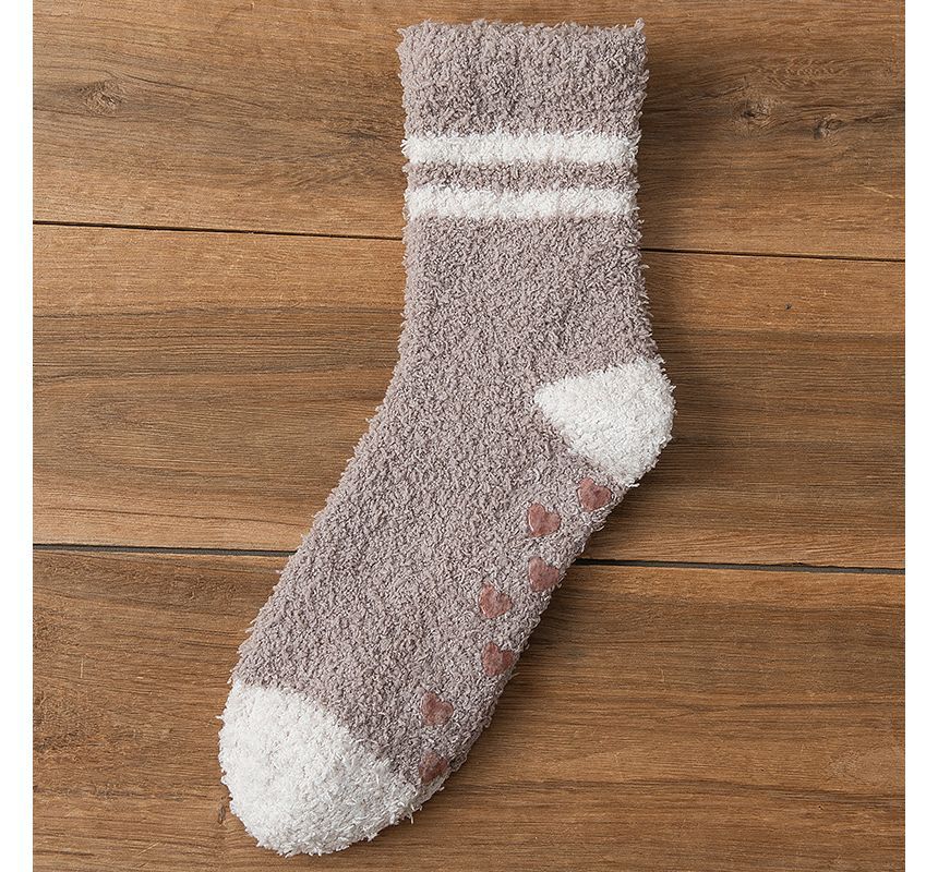 Mimiyu - Gestreepte fleece korte sokkenset