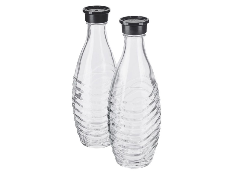 2 vervangende glazen flessen