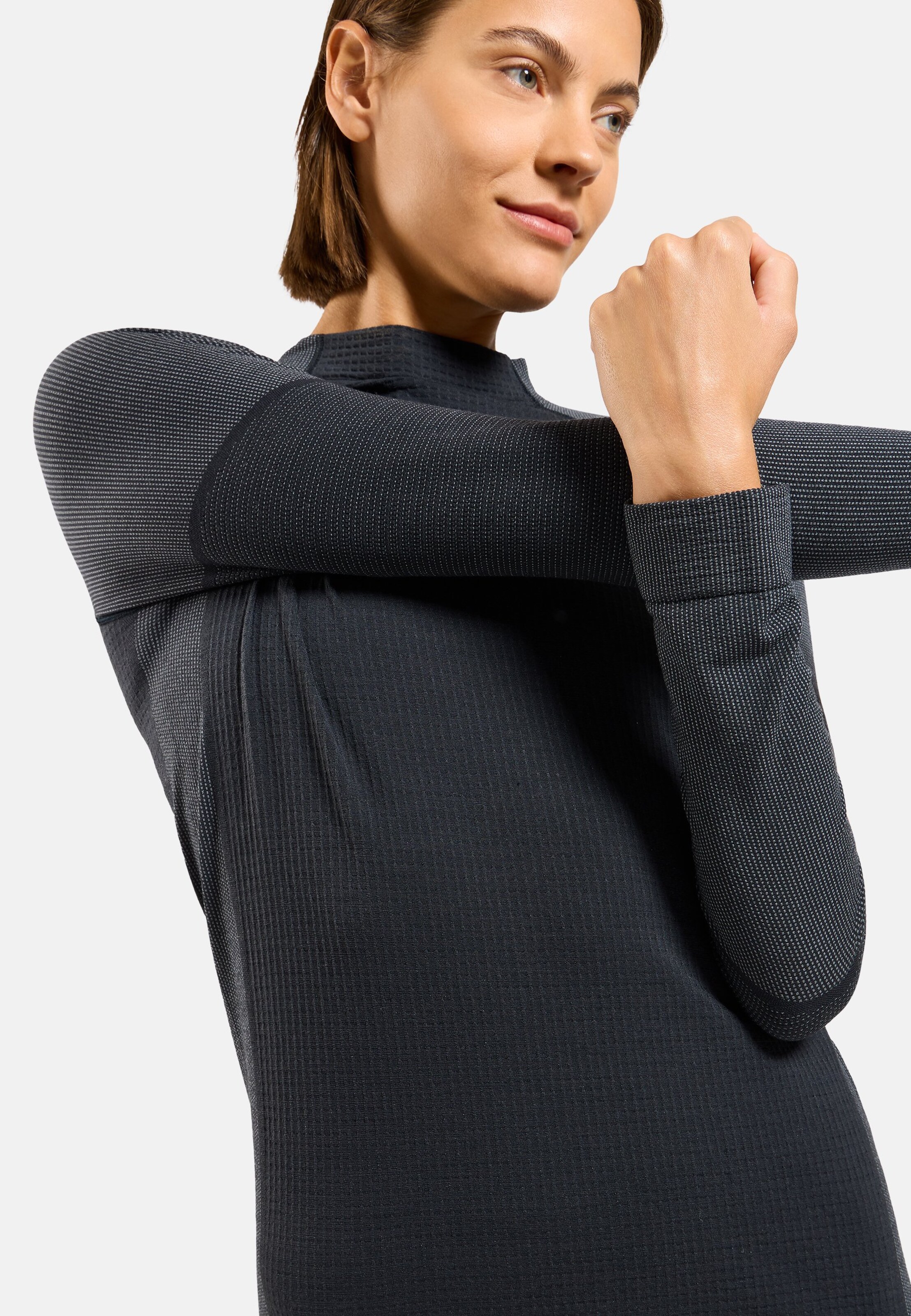 Seamless Performance Wool Funktionsshirt mit Rundhalsausschnitt in black