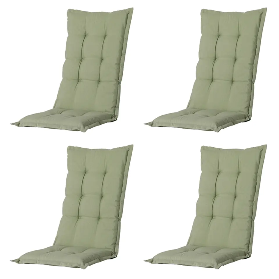 Madison - Tuinstoelkussen Hoge Rug Panama sage - Ca. 123x50 cm - Set van 4