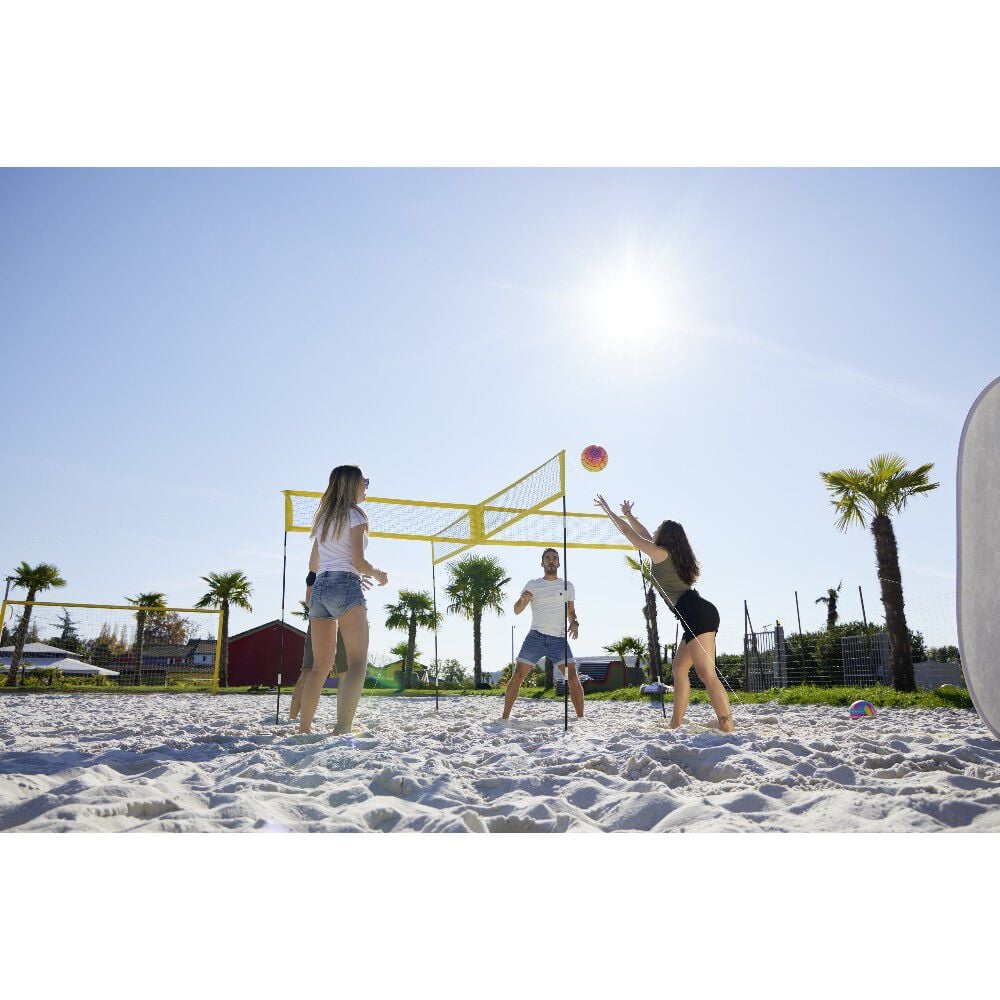 Filet pour volley-ball 4 côtés noir et jaune