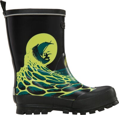 Viking Jolly Print Gummistøvler, Black/Blue Green