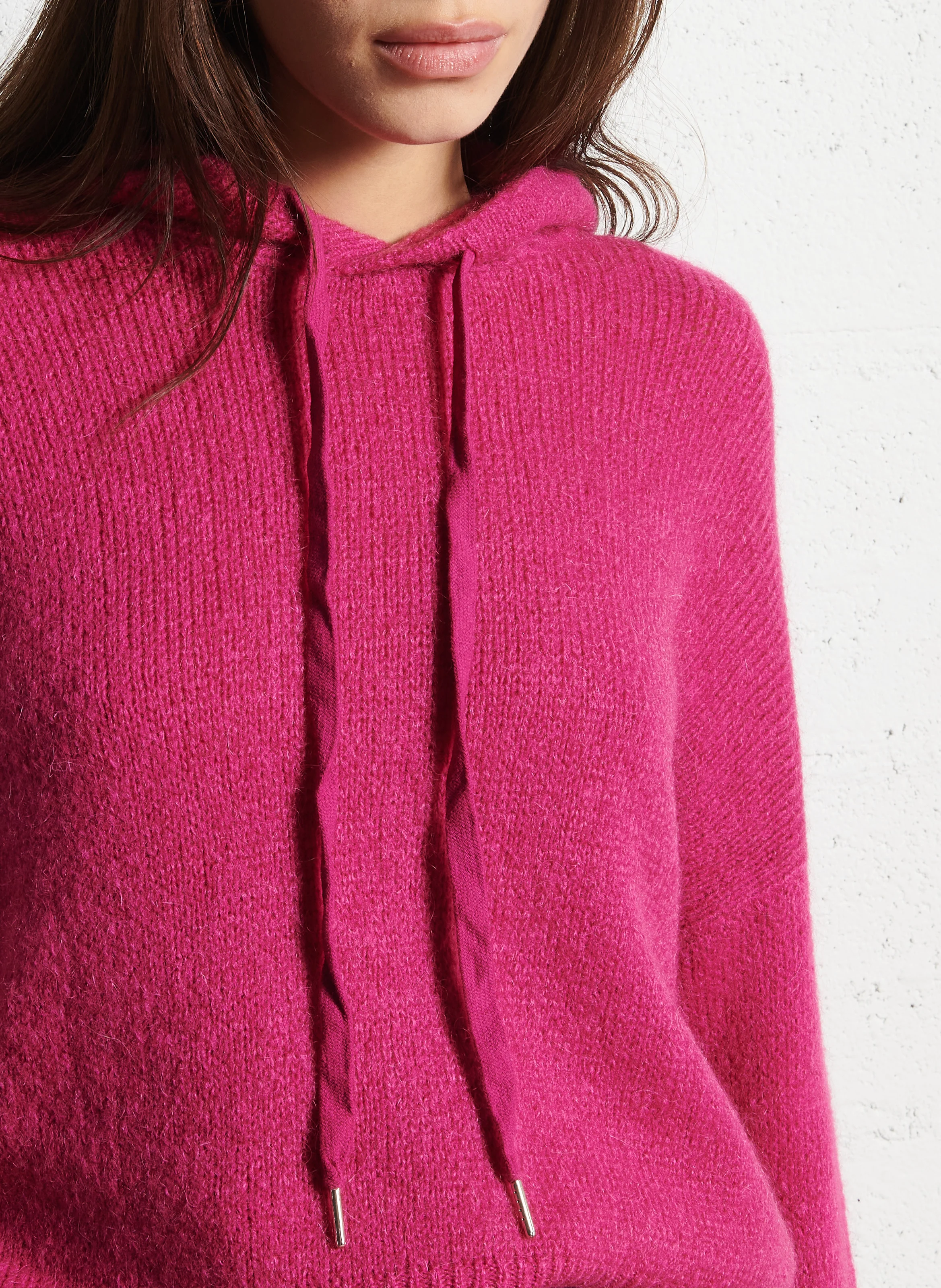 MAYLIE - Pull col rond à capuche | Rose