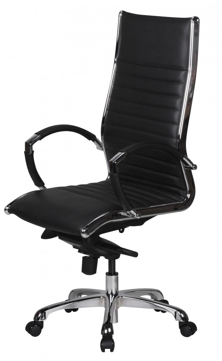 KADIMA DESIGN Chefsessel SECCHIA Echtleder, Multiblock Mechanik, verstellbar, 120 kg, Chromarmlehnen