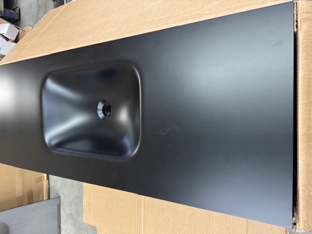 SCHADEMODEL: Mondiaz Aivy badmeubel 120cm urban met wastafel solid surface urban midden zonder kraangat