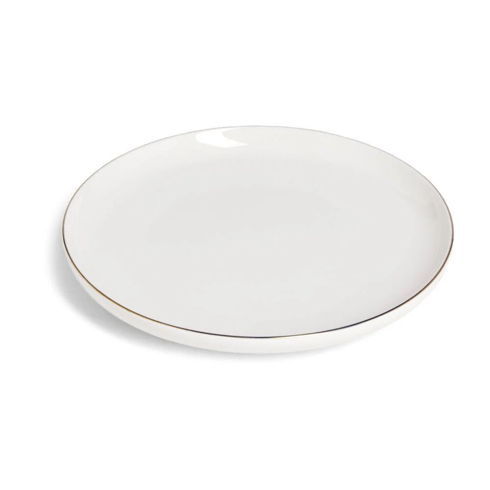 Assiette à dessert Oslo blanche bord doré Ø19cm