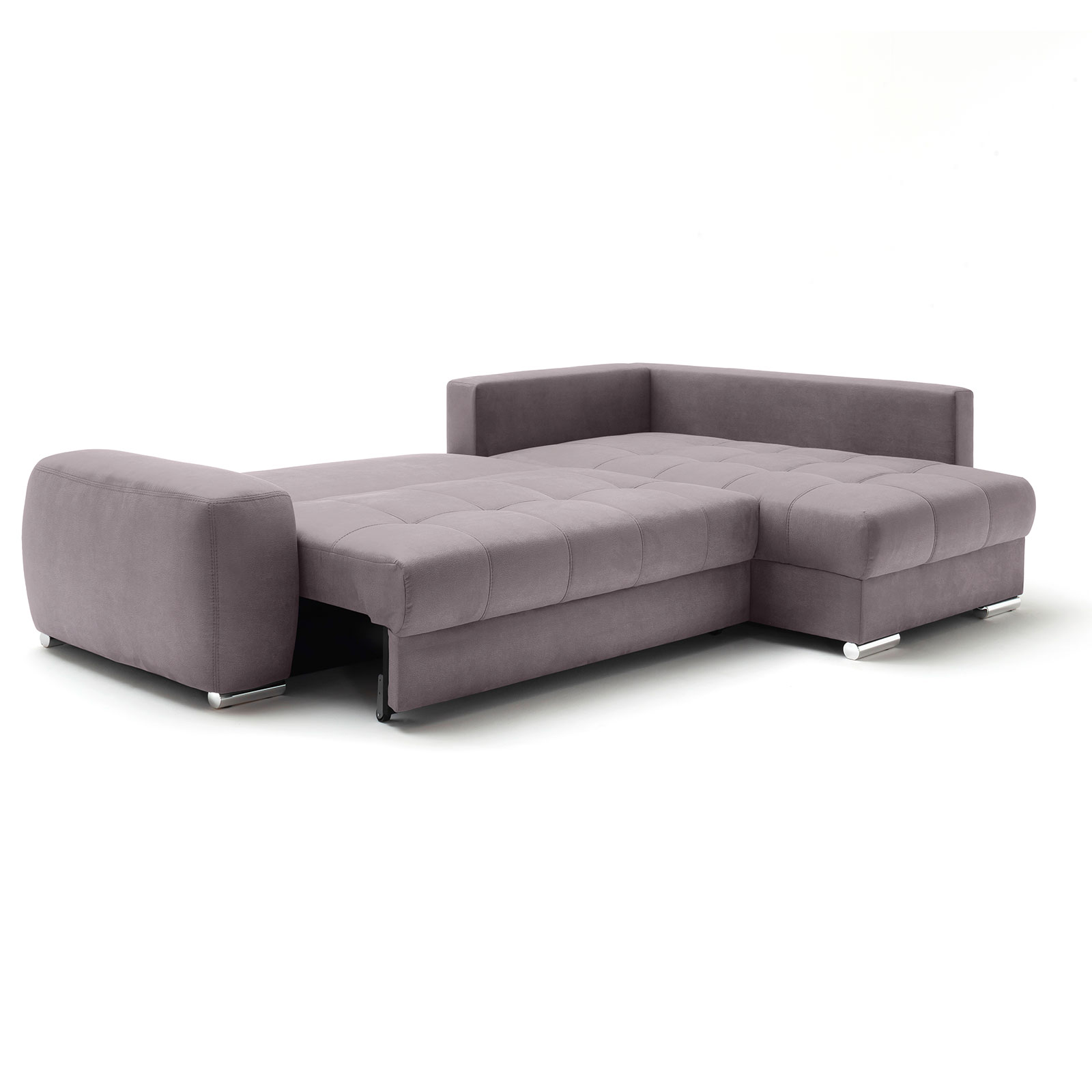 Ecksofa - rock - Boxspringfederung - Dauerschläfer - Chromfüße