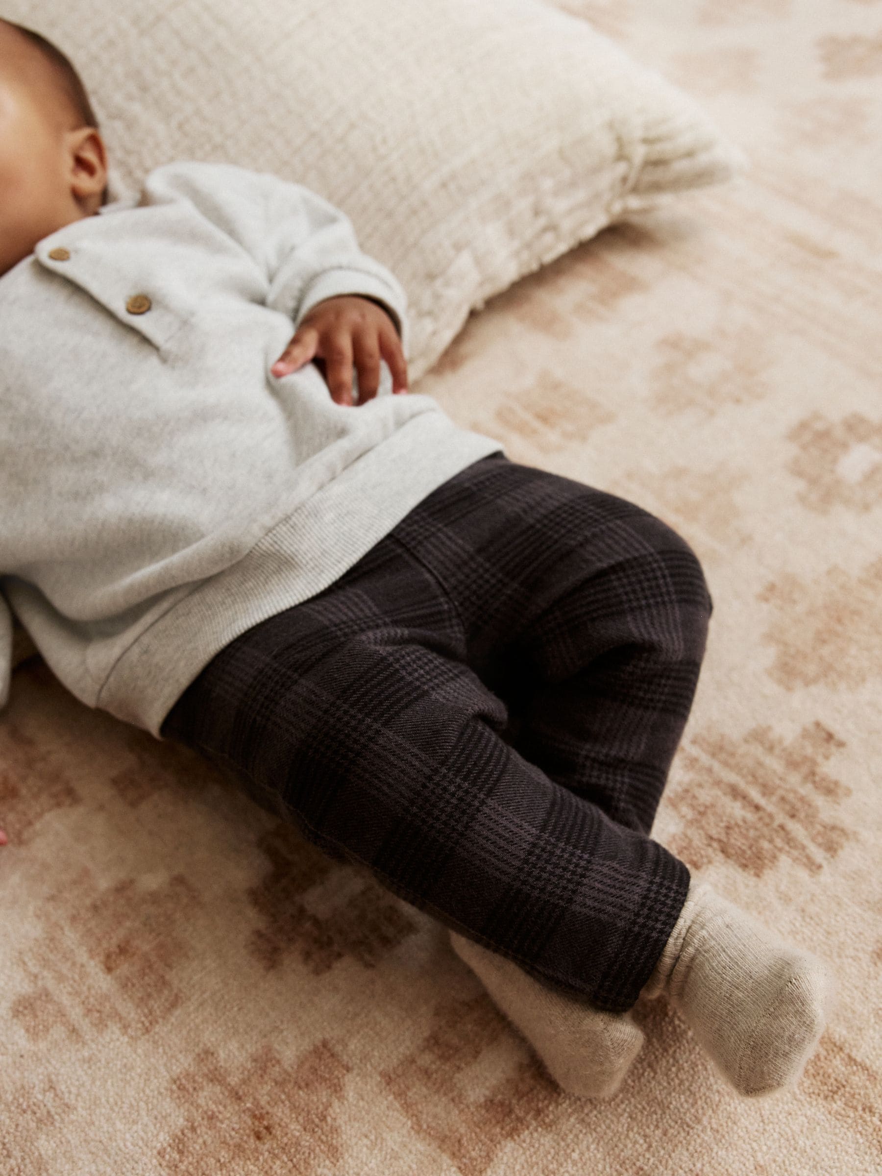 Grijs geruit - Set van babysweatshirt en broek (0mnd -2jr)