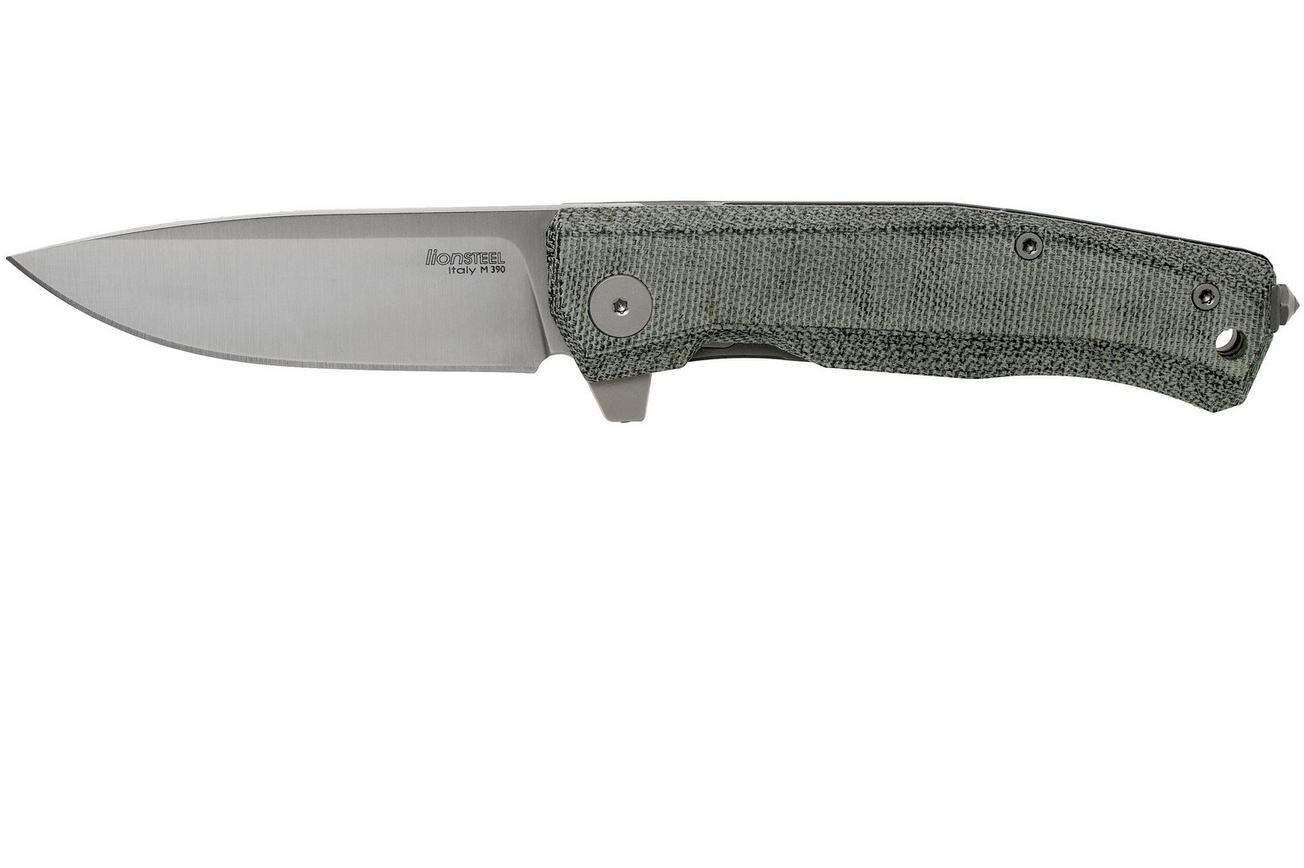 LionSteel Myto MT01-CVB Black Canvas Micarta zakmes, Molletta design
