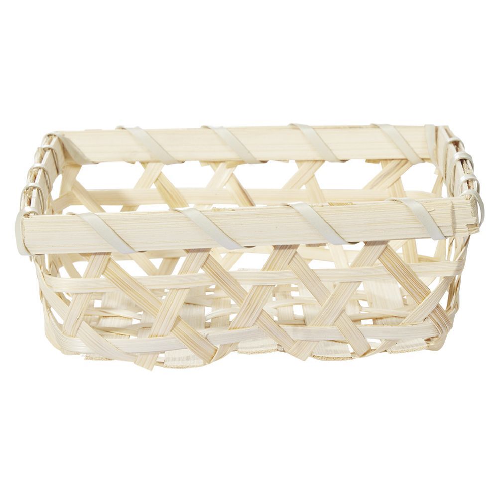 Panier en bambou beige