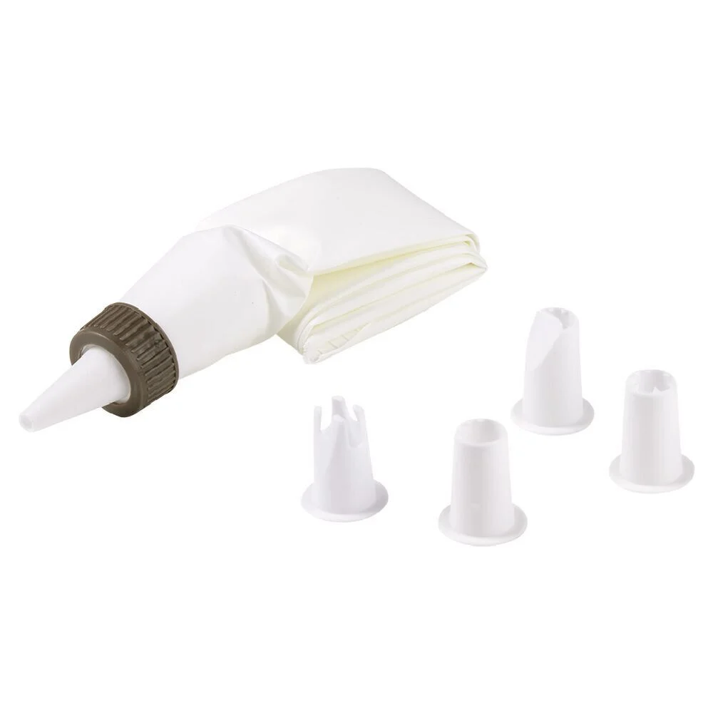 Poche à douille 5 embouts blanc et gris