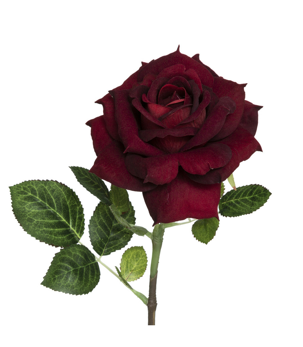 Fleur artificielle tige de rose velours h 83 cm