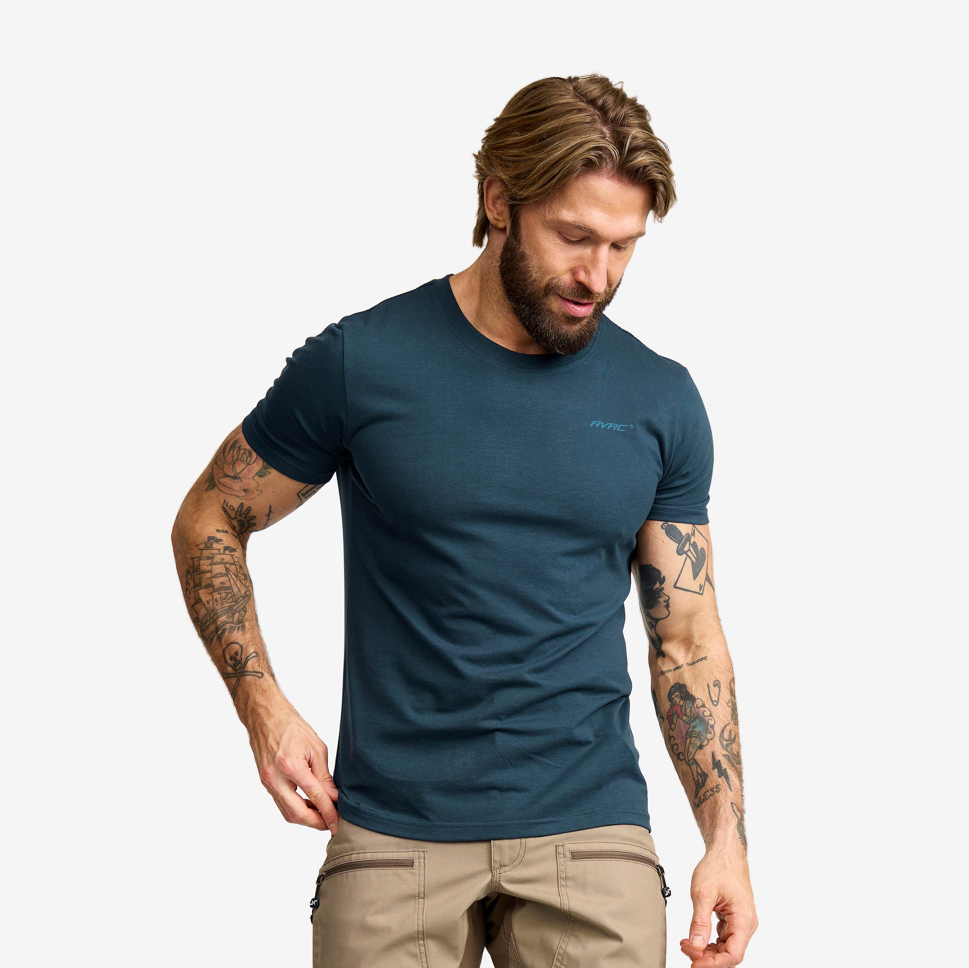 Easy T-shirt Slim Fit Herre Moonlit Ocean