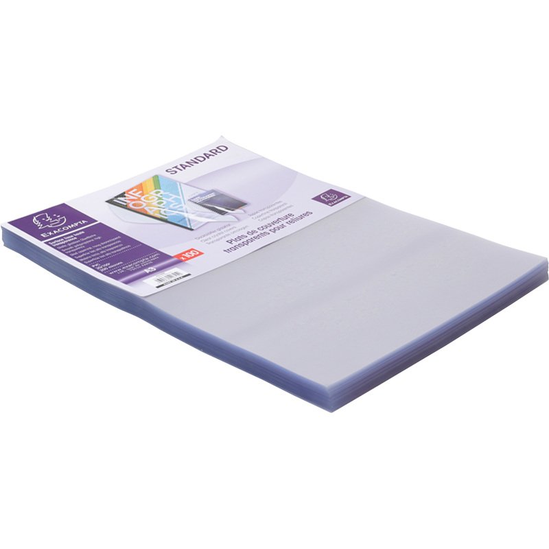 Couverture de reliure Exacompta PVC 20/100 transparente incolore A3 - Paquet de 100