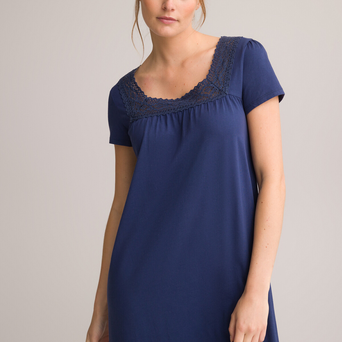 ANNE WEYBURN<br>Camisola de renda e algodão penteado