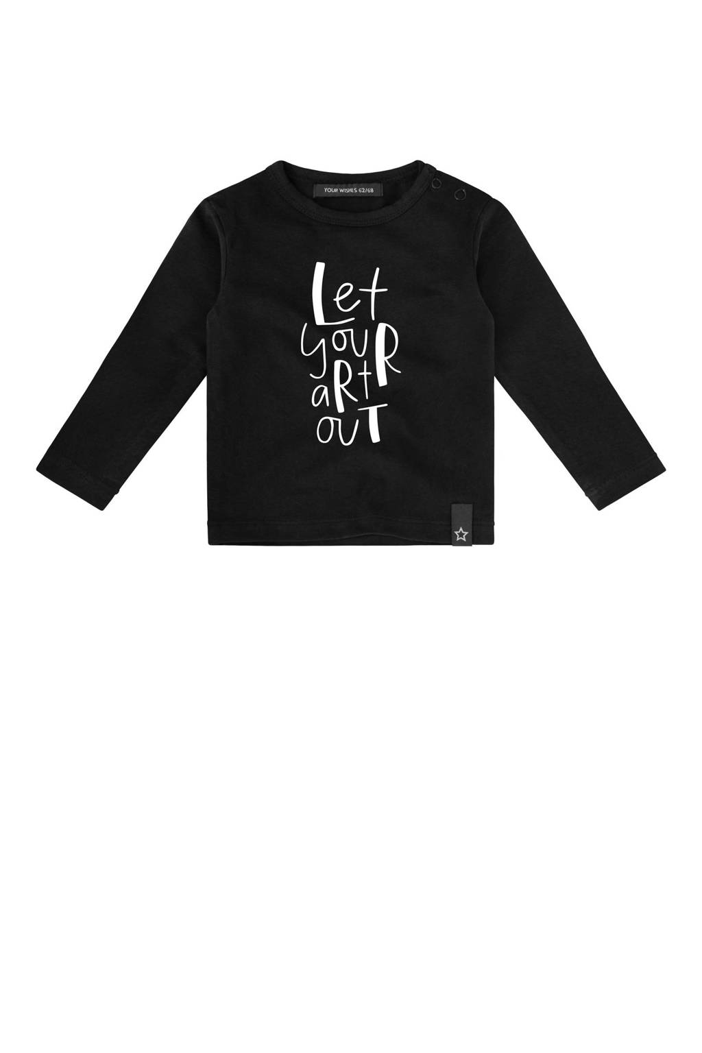 Your Wishes longsleeve met printopdruk zwart