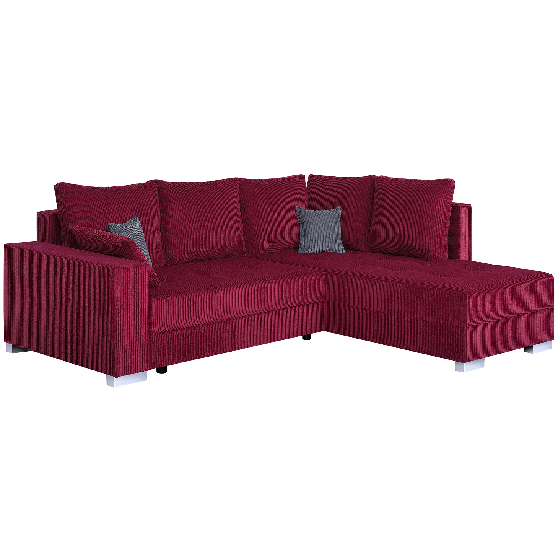 Ecksofa - red - Cord - Liegefunktion - beidseitig montierbar